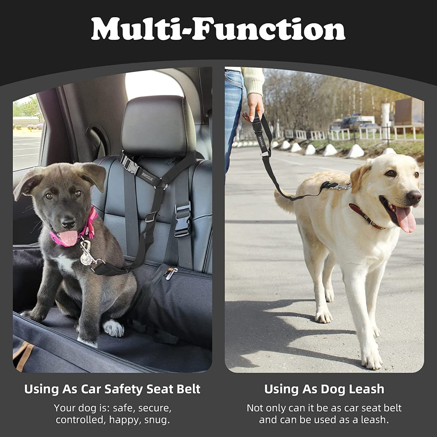Dog Seat Belt for Car, Headrest Restraint Safety Lead, Dogs Cats