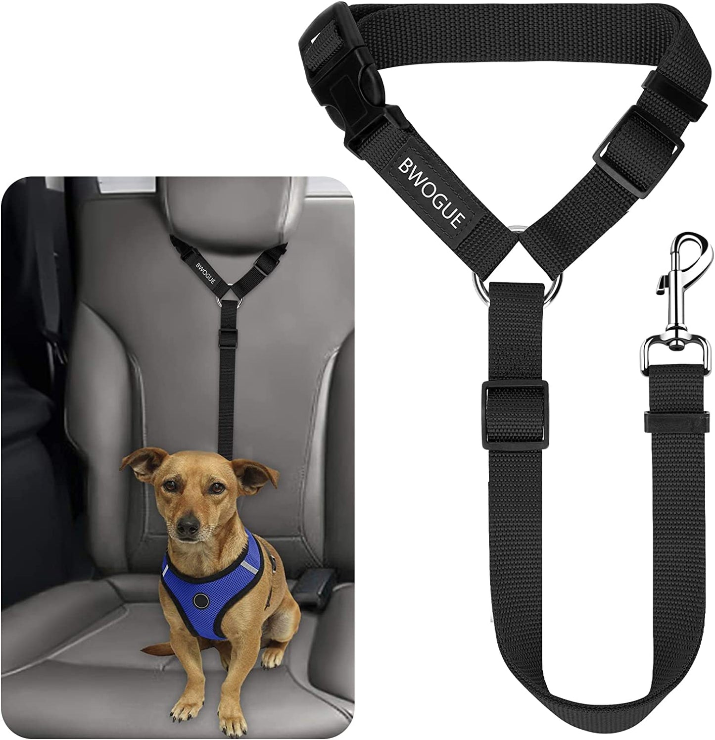 Dog Seat Belt for Car, Headrest Restraint Safety Lead, Dogs Cats